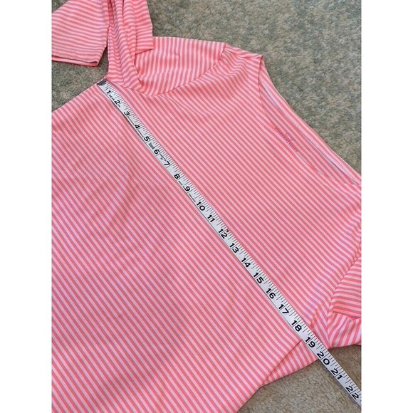 Vineyard Vines Sz Large Sankaty Neon Pink & White Stripe Preppy Boatneck Top - Picture 4 of 8